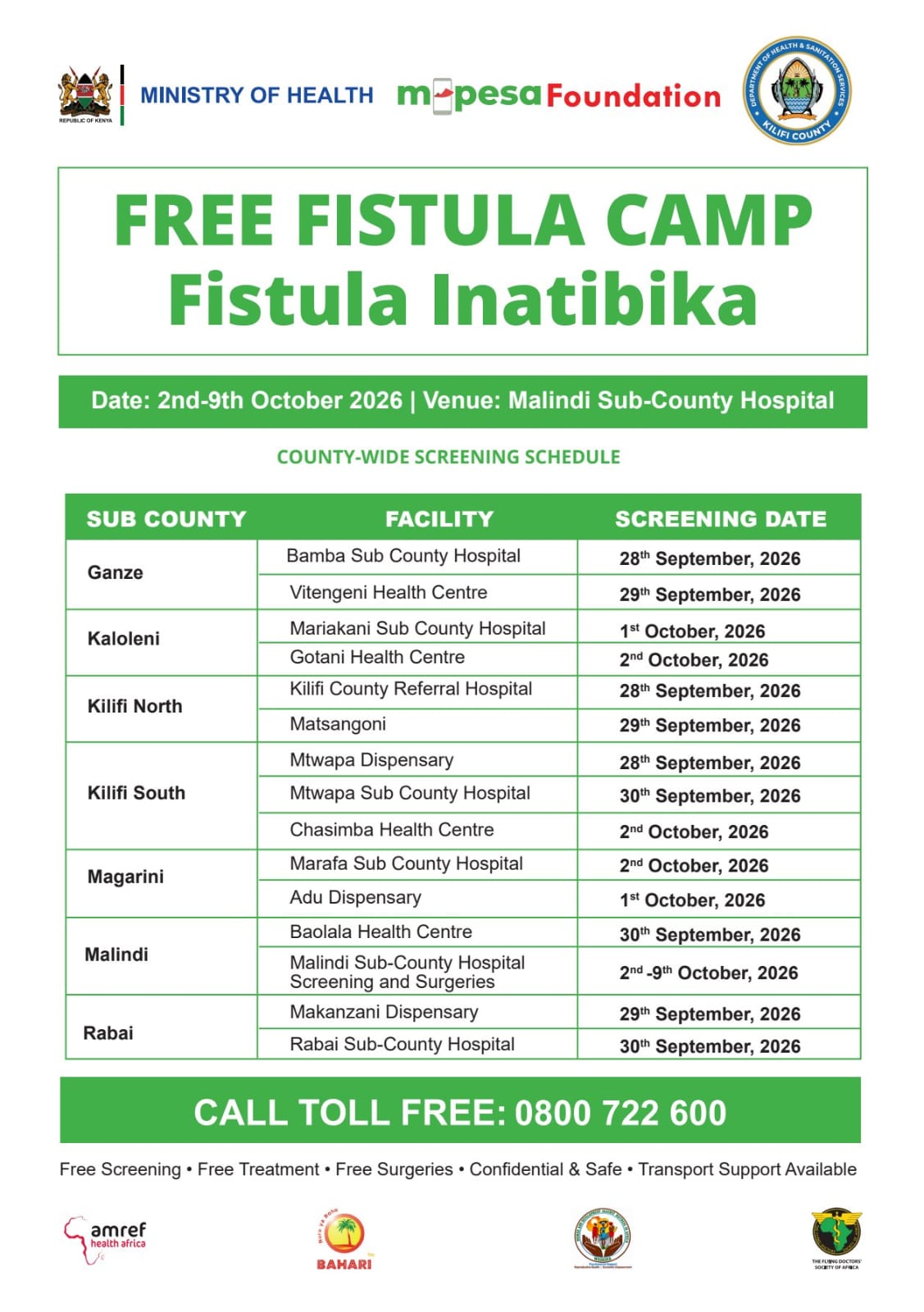 FREE FISTULA CAMP