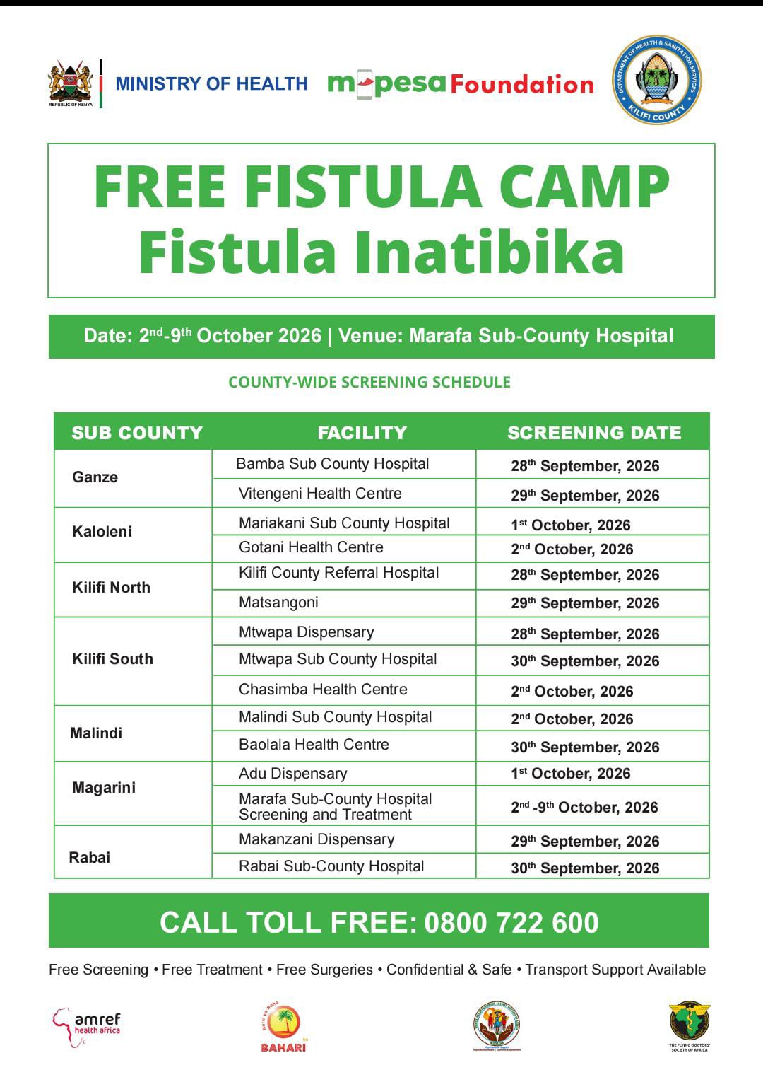 FREE FISTULA CAMP